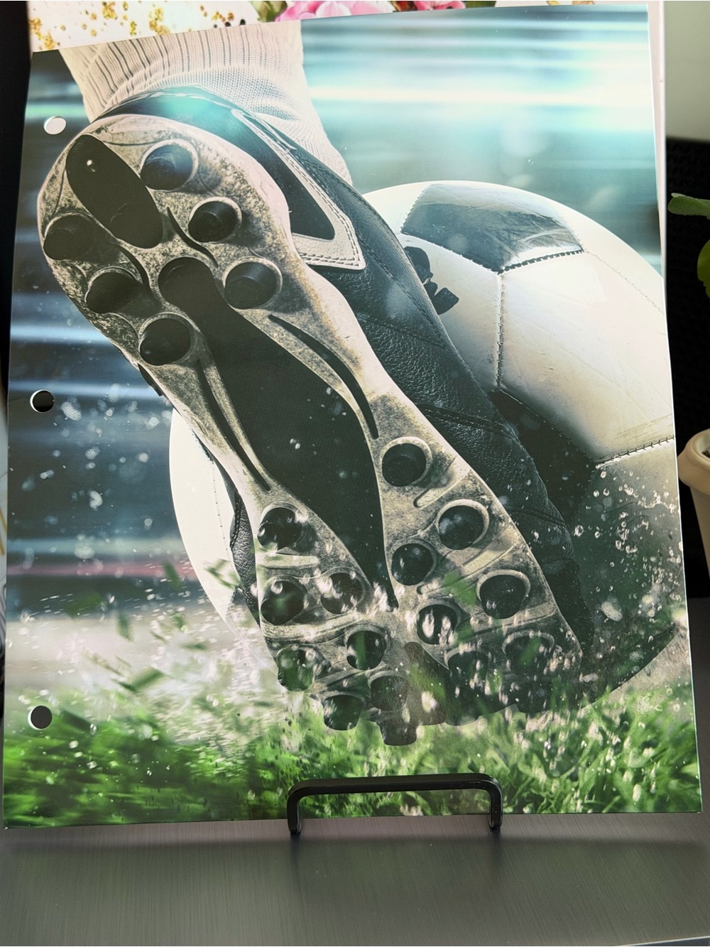 Soccer Cleat Print Folders  12 pack - Black and White